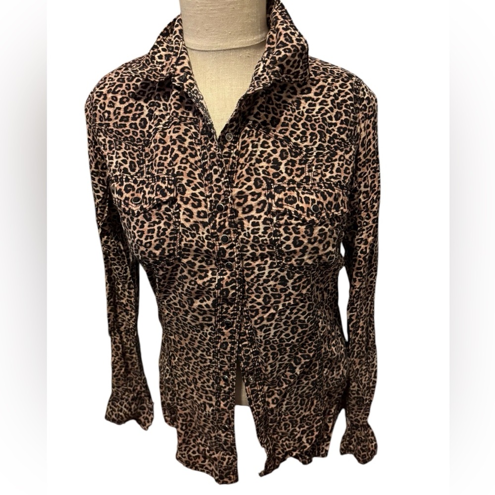 Rock 47 X Wrangler Leopard Long Sleeves Western Shirt Size Small